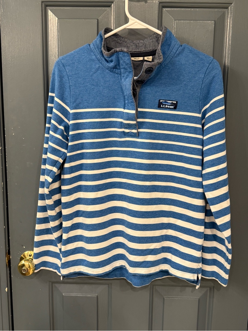 L.L. Bean women’s Blue and White Striped Pullover